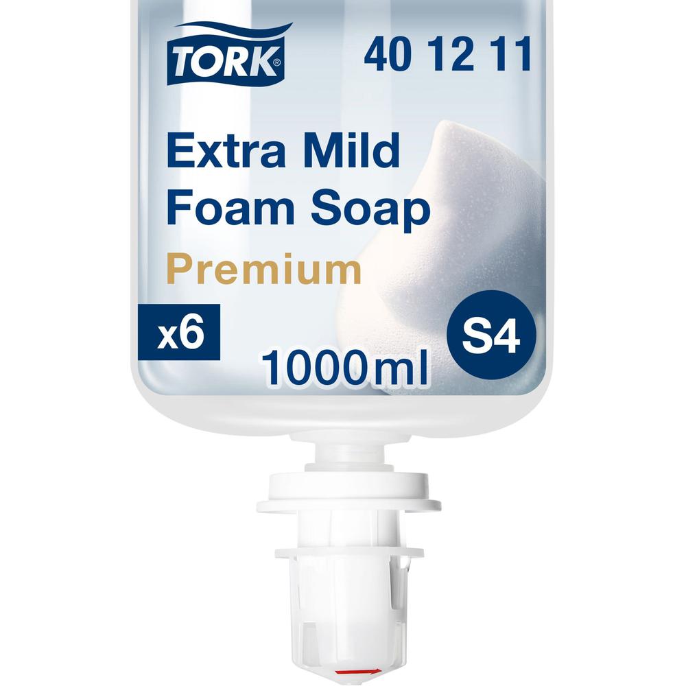 Tork Extra Mild Foam Soap - 401211 - for S4 Dispenser Systems, 1 x 33.815 fl oz - Tork Extra Mild Foam Soap - 401211 - Soap for S4 Dispenser Systems - Premium Quality, Fragrance- and Dye-free 1 x 33.8