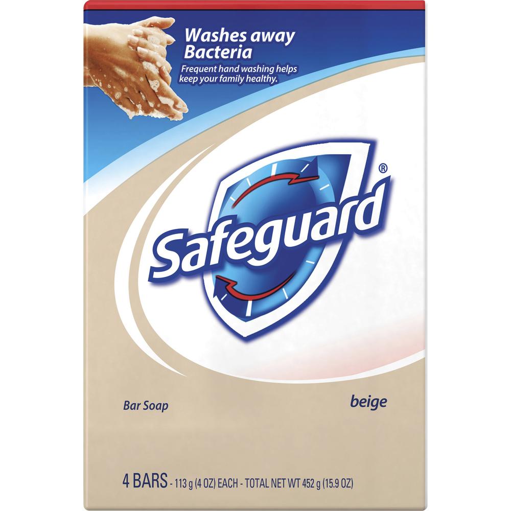 Safeguard Deodorant Bar Soap - 4 oz - Bath, Skin - Clear - 4 / Pack