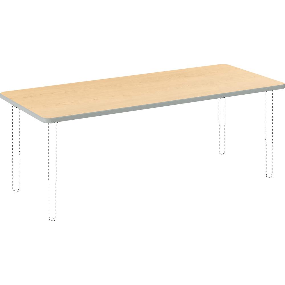 HON Build Series Rectangular Tabletop - For - Table TopRectangle Top - 25" to 34" Adjustment x 60" Width x 24" Depth - Natural Maple