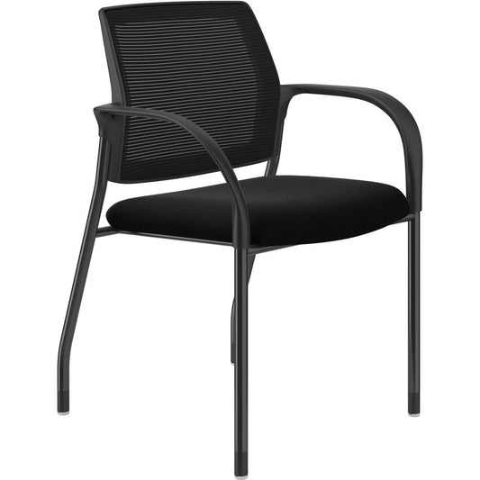 HON Ignition Chair - Black Fabric Seat - Black Mesh Back - Black Steel Frame - Black - Armrest