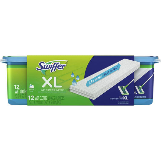 Swiffer Sweeper XL Wet Mopping Pads - White - 12 Per Pack - 1Each