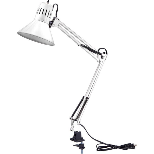 Bostitch Swing Arm Desk Lamp with Clamp, White - 9 W LED Bulb - Swivel Arm, Flicker-free, Glare-free Light, Durable, Eco-friendly - 700 lm Lumens - Metal - Desk Mountable, Table Top - White - for Desk