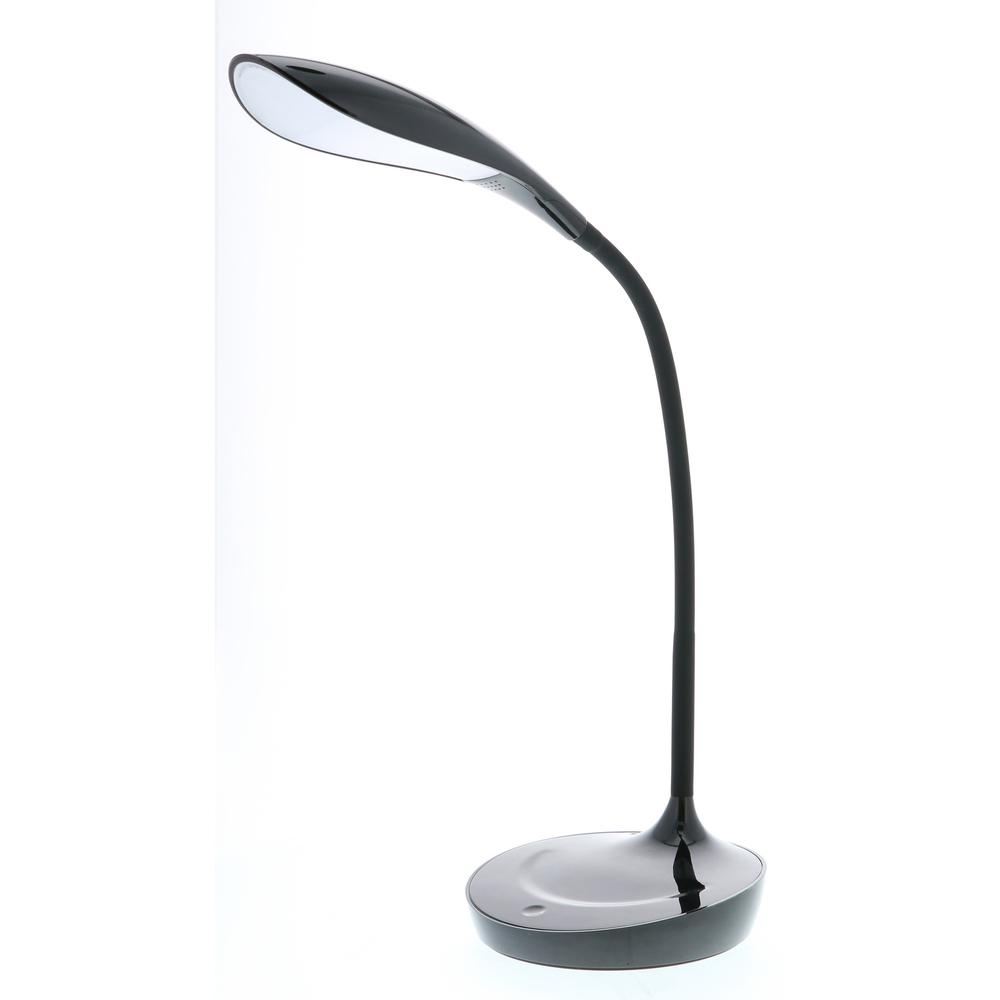 Bostitch Gooseneck Desk Lamp, Black - 4.50 W LED Bulb - Gooseneck, USB Charging, Flexible, Adjustable Brightness, Dimmable, Touch Sensitive Control Panel, Flicker-free, Glare-free Light, Eco-friendly