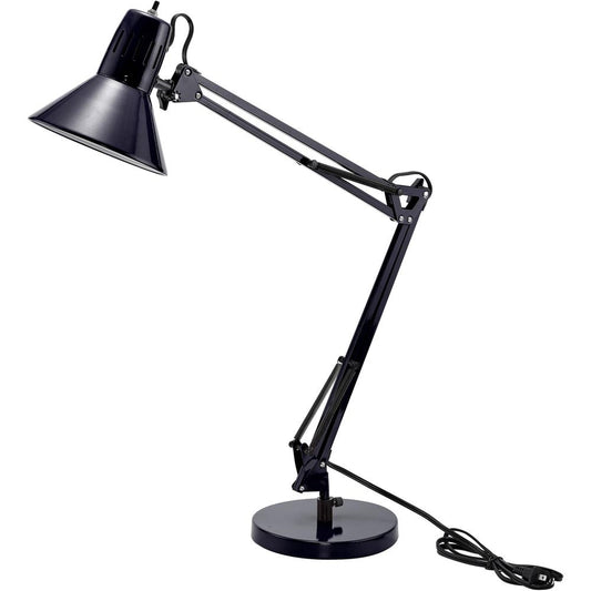 Bostitch Swing Arm Desk Lamp with Weighted Base, Black - LED Bulb - Swivel Arm, Weighted Base, Glare-free Light, Flicker-free, Adjustable Arm, Durable, Flexible Arm, Eco-friendly - Metal - Desk Mounta