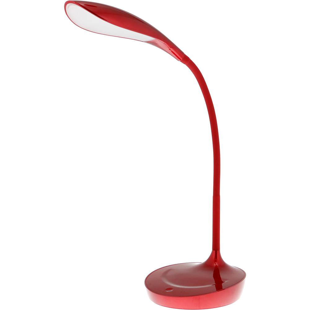 Bostitch Gooseneck Desk Lamp, Red - 4.50 W LED Bulb - USB Charging, Flexible Neck, Flicker-free, Adjustable, Glare-free Light, Eco-friendly - Desk Mountable - Red - for Studying, Reading, Relaxing, De