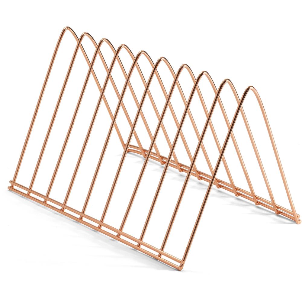 Officemate Triangle Wire Sorter - 7" Height x 7" Width x 11" DepthDesktop - Sturdy - Rose Gold - Steel Wire - 1 Each