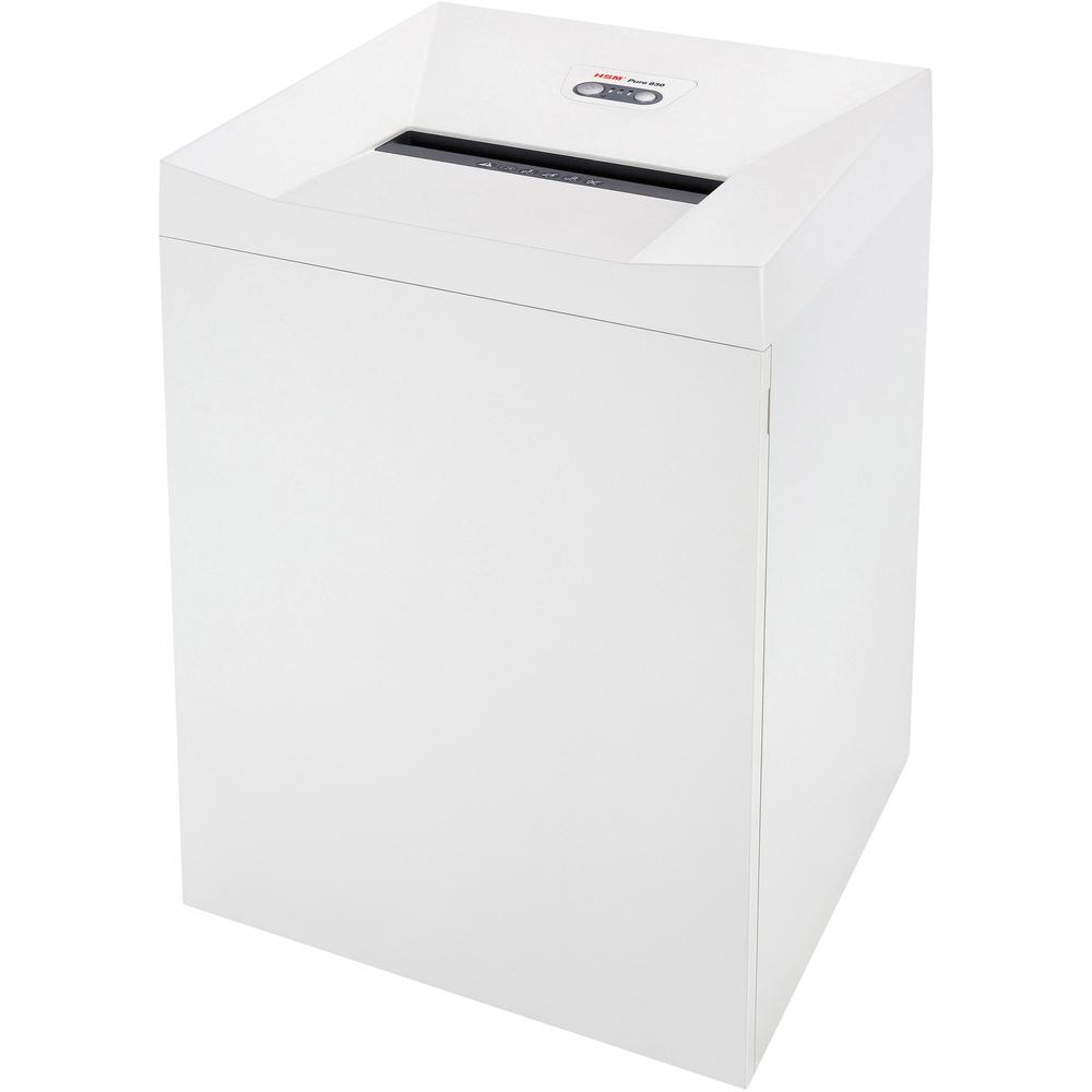 HSM Pure 830c Mobile Cross-cut Shredder - Continuous Shredder - Cross Cut - 41 Per Pass - for shredding Staples, Paper, Paper Clip, CD, DVD - 0.188" x 0.125" Shred Size - P-4 - 12.99" Throat - 39.60 g