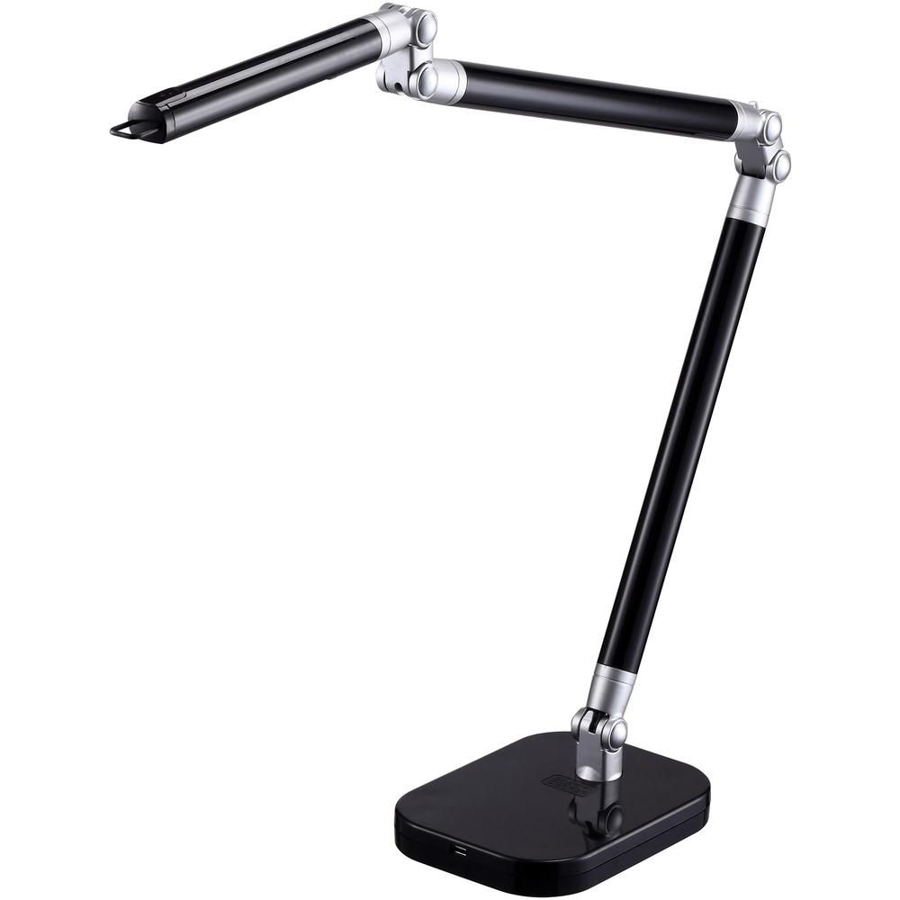 Bostitch Ultra Reach LED Reading Lamp - LED Bulb - Adjustable Head, Adjustable, Flicker-free, Glare-free Light, Adjustable Brightness, Memory Function, USB Charging - Desk Mountable - Black - for Desk