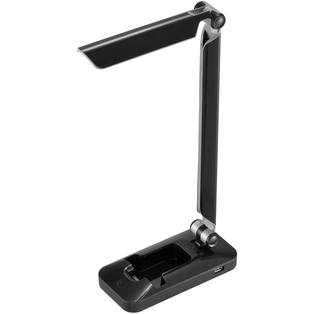 Bostitch Verve Folding LED Desk Lamp - LED Bulb - Foldable, USB Charging, Adjustable Head, Touch Sensitive Control Panel, Dimmable - Desk Mountable - Black - for Desk, Workspace