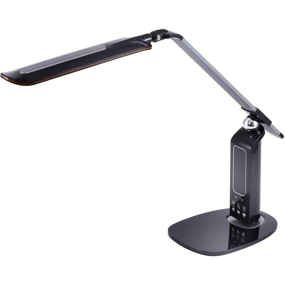 Bostitch Adjustable LED Desk Lamp with Digital Screen, Black - 10 W LED Bulb - Flicker-free, Glare-free Light, Adjustable Head, Flexible Neck, Adjustable Brightness, Dimmable, Eco-friendly, Alarm - 55