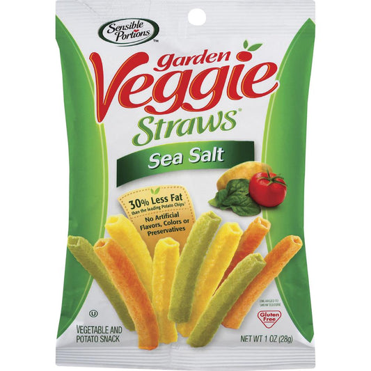 The Hain Celestial Sea Salt Garden Veggie Straws Snack - Gluten-free, Non-GMO, No Artificial Flavor, Preservative-free - Crunchy, Sea Salt - 1 oz - 24 / Carton