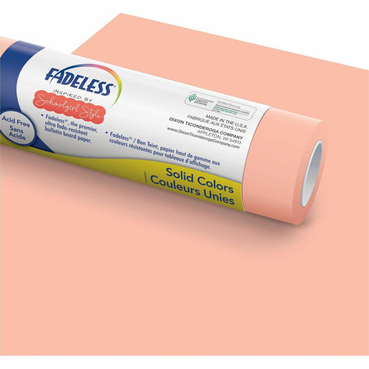 Fadeless Bulletin Board Paper Rolls - Bulletin Board, Classroom, Art - 48"Width x 50 ftLength - 50 lb Basis Weight - 1 Roll - Coral Sugar