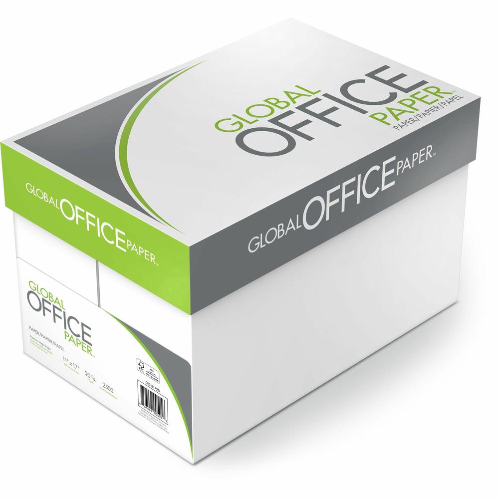 Global Office Premium Multipurpose Paper - 96 Brightness - 11" x 17" - 5 / Carton - 500 Sheets per Ream - White