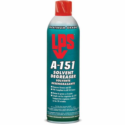 LPS A-151 Solvent Degreaser - Ready-To-Use - 15 fl oz (0.5 quart) - 1 Each - White Clear