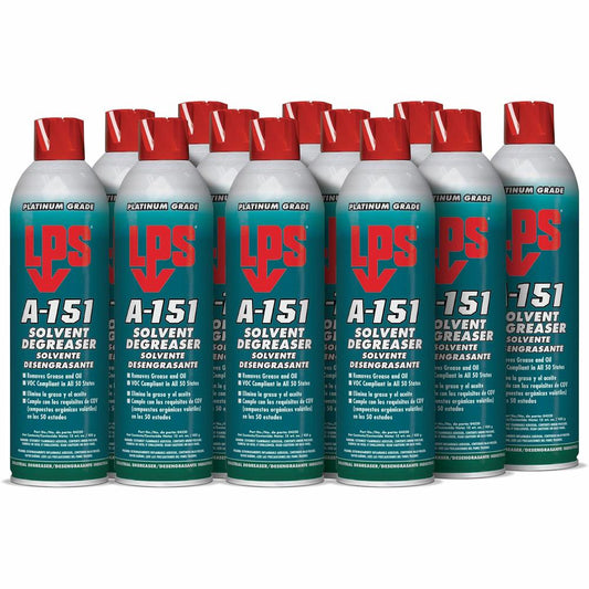 LPS A-151 Solvent Degreaser - Ready-To-Use/Concentrate - 15 fl oz (0.5 quart) - 12 / Carton - Green