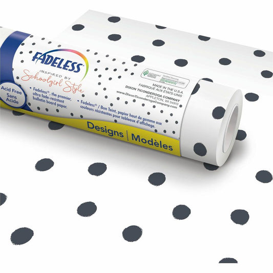 Fadeless Bulletin Board Paper Rolls - Art, Classroom, School, Home, Office, Decoration, Door, File Cabinet - 48"Width x 50 ftLength - 1 Roll - BFF Painted Dot - Paper