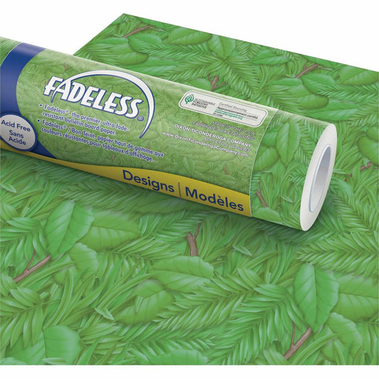 Fadeless Bulletin Board Paper Rolls - Classroom, Door, File Cabinet, School, Home, Office Project, Display, Table Skirting, Party, Decoration - 48"Width x 50 ftLength - 1 Roll - Tropical Foliage - Pap