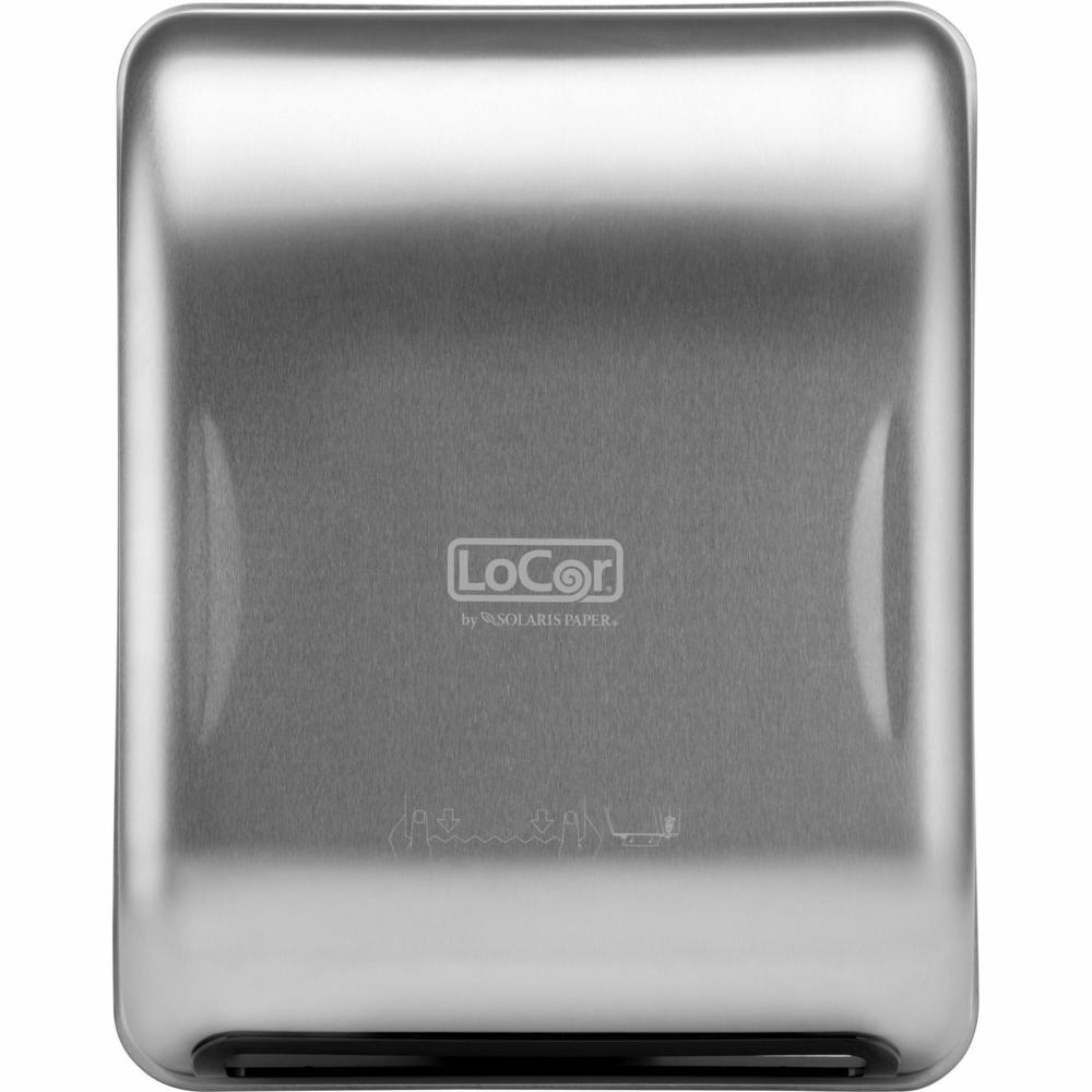 Solaris Paper Mechanical Hands-Free Dispenser - Touchless Dispenser - 16.4" Height x 12.9" Width x 9.3" Depth - Stainless - 1 Each