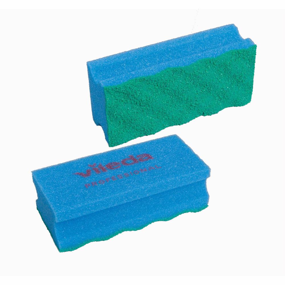 Vileda Professional PUR Active Scrub Sponge - 10/Pack - Foam - Blue