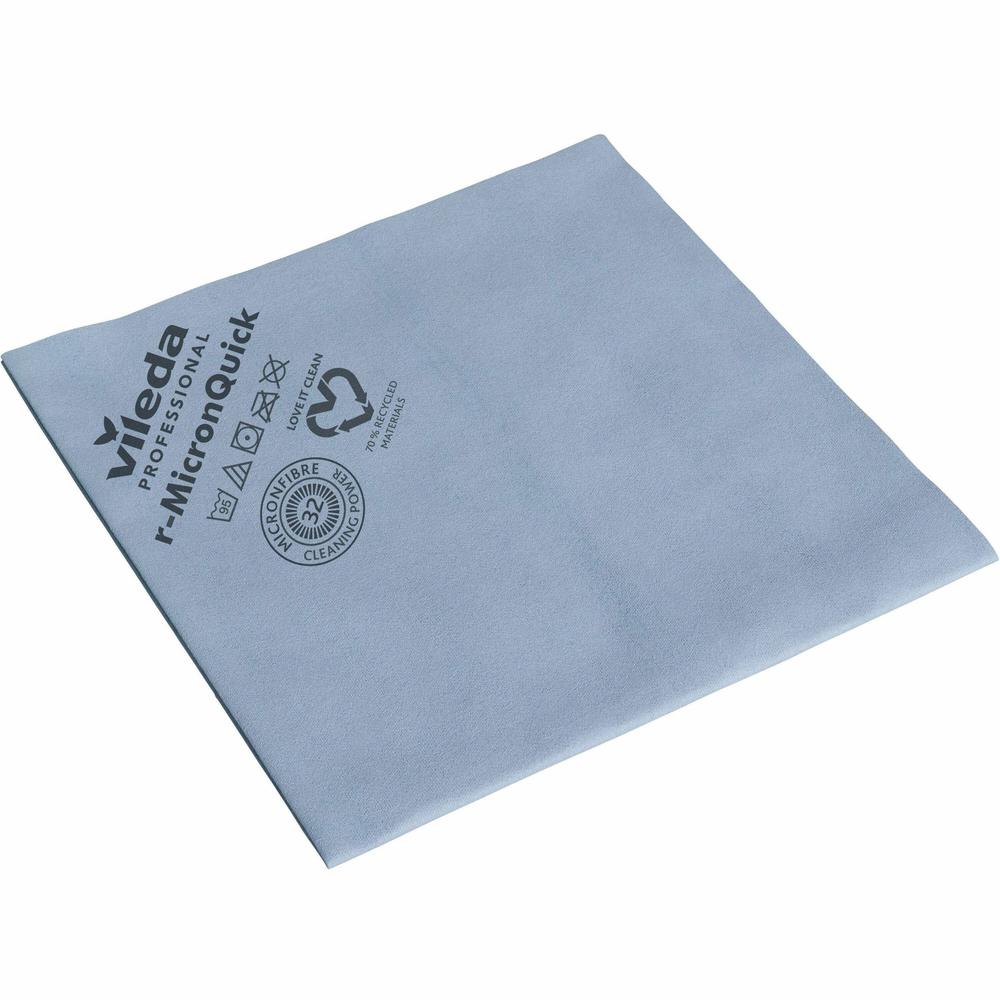 Vileda Professional MicronQuick Microfiber Cloths - 15.75" Length x 14.96" Width - 20 / Pack - Blue