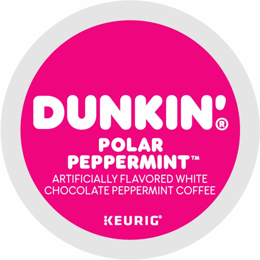 Dunkin'&reg; K-Cup Polar Peppermint Coffee - Compatible with Keurig K-Cup Brewer - Medium - 22 / Box