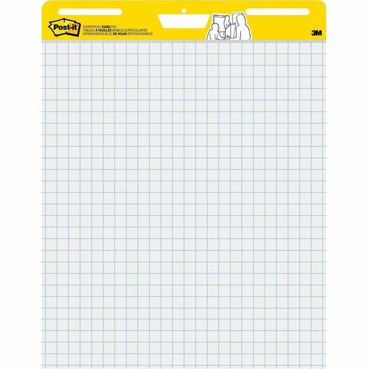 Post-it&reg; Self-Stick Easel Pad Value Pack - 30 Sheets - Stapled - Feint - Blue Margin - 18.50 lb Basis Weight - 25" x 30" - White Paper - Self-adhesive, Repositionable, Resist Bleed-through, Remova