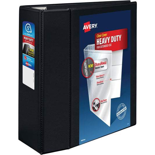 Avery&reg; Heavy-Duty View Black 5" Binder (79606) - Avery&reg; Heavy-Duty View 3 Ring Binder, 5" One Touch EZD&reg; Rings, 2.3/4.8" Spine, 1 Black Binder (79606)