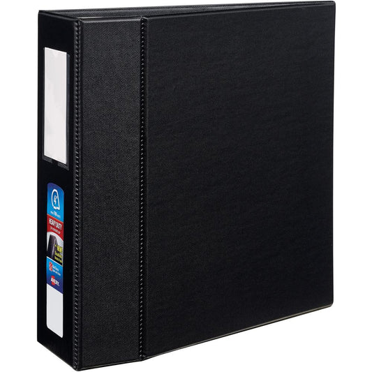 Avery&reg; Heavy-Duty Black 4" Binder (79994) - Avery&reg; Heavy-Duty 3 Ring Binder with Label Holder, 4" One Touch EZD&reg; Rings, 4.5" Spine, 1 Black Binder (79994)