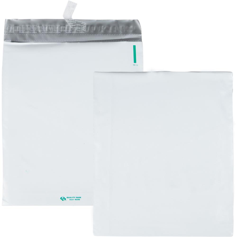 Quality Park Open-End Poly Expansion Mailers - Expansion - 11" Width x 13" Length - 2" Gusset - Self-sealing - Polyethylene - 100 / Carton - White