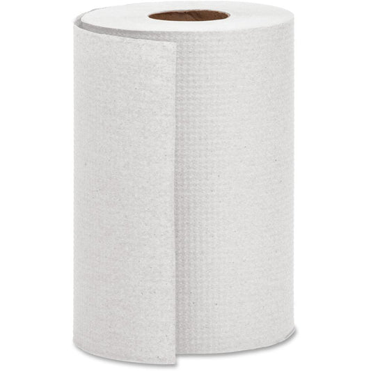 Genuine Joe Hardwound Roll Paper Towels - 7.88" x 350 ft - 2" Core - White - Absorbent, Embossed - For Restroom - 12 / Carton