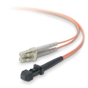 Belkin Fiber Optic Duplex Patch Cable - MT-RJ Male - LC Male - 16.4ft - Orange