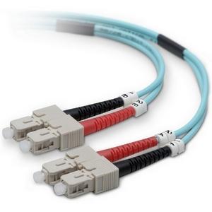 Belkin Fiber Optic Patch Cable - SC Male - SC Male - 32.81ft - Aqua