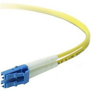 Belkin Fiber Optic Duplex Patch Cable - 82.02 ft Fiber Optic Network Cable - First End: 2 x LC - Male - Second End: 2 x LC - Male - Patch Cable - Yellow