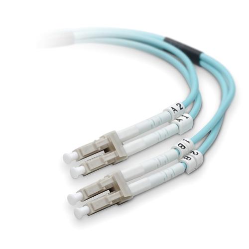 Belkin Fiber Optic Duplex Patch Cable - LC Male - LC Male - 16.4ft - Aqua