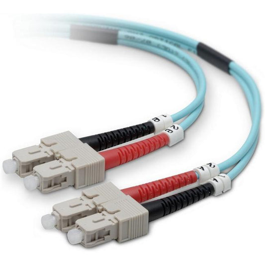 Belkin Fiber Optic Patch Cable - SC Male - SC Male - 16.4ft - Aqua