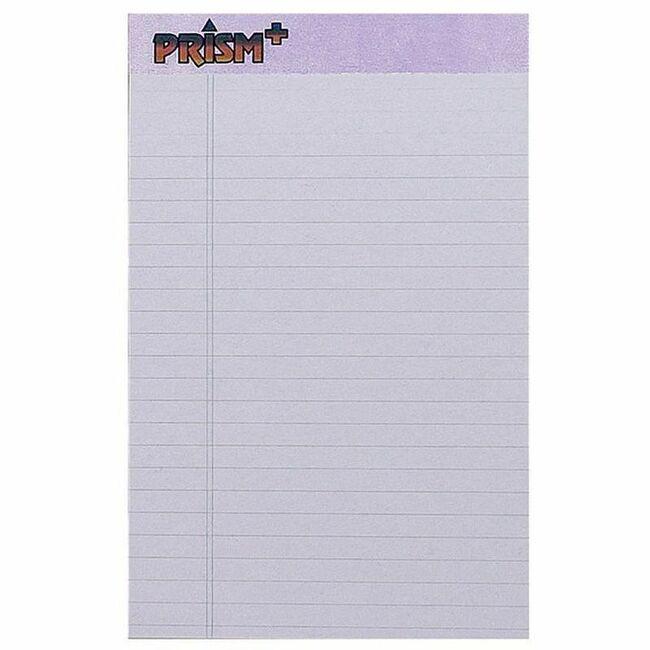 TOPS Prism Plus Legal Pads - Jr.Legal - 50 Sheets - 0.28" Ruled - Jr.Legal - 5" x 8" - Orchid Paper - Chipboard Cover - Hard Cover - 12 / Pack