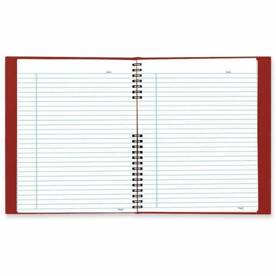 Rediform NotePro Twin - wire Composition Notebook - Letter - 200 Sheets - Twin Wirebound - Letter - 8 1/2" x 11" - White Paper - Red Lizard Cover - Pocket, Acid-free, Hard Cover, Micro Perforated, Tab