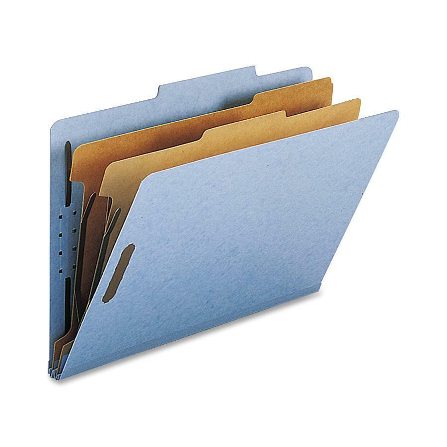 Nature Saver Legal Recycled Classification Folder - 8 1/2" x 14" - 2" Fastener Capacity for Folder - 2 Divider(s) - Blue - 100% Recycled - 10 / Box