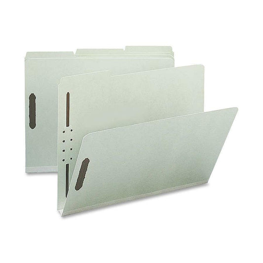 Nature Saver 1/3 Tab Cut Letter Recycled Fastener Folder - 8 1/2" x 11" - 1" Expansion - 2 Fastener(s) - 2" Fastener Capacity for Folder - Top Tab Location - Assorted Position Tab Position - Pressboar