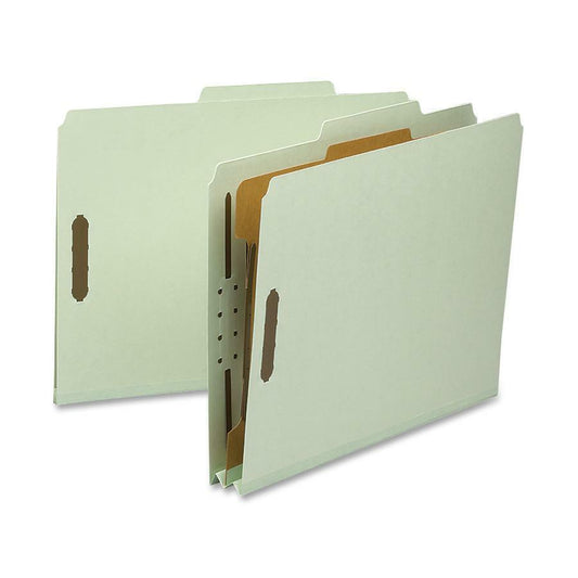 Nature Saver 2/5 Tab Cut Letter Recycled Classification Folder - 8 1/2" x 11" - 2" Expansion - Prong K Style Fastener - 2" Fastener Capacity for Folder, 1" Fastener Capacity for Divider - 1 Divider(s)