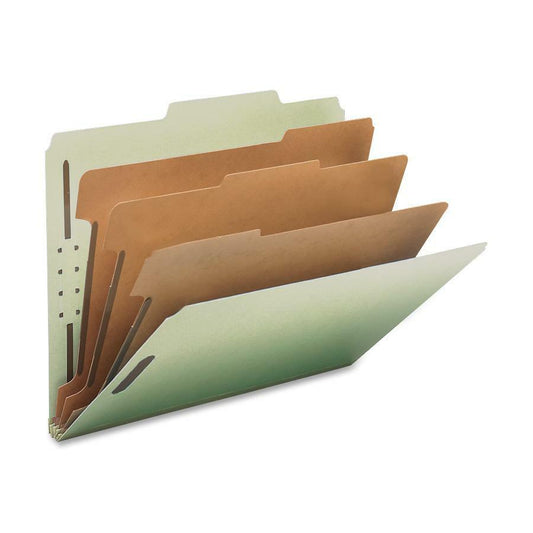 Nature Saver 2/5 Tab Cut Letter Recycled Classification Folder - 8 1/2" x 11" - 3" Expansion - Prong K Style Fastener - 2" Fastener Capacity, 1" Fastener Capacity for Divider - 3 Divider(s) - Tyvek, F