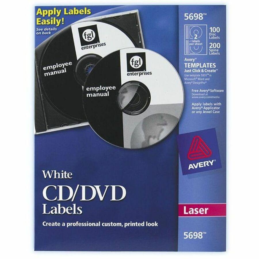 Avery&reg; Optical Disc Label - 100 / Pack