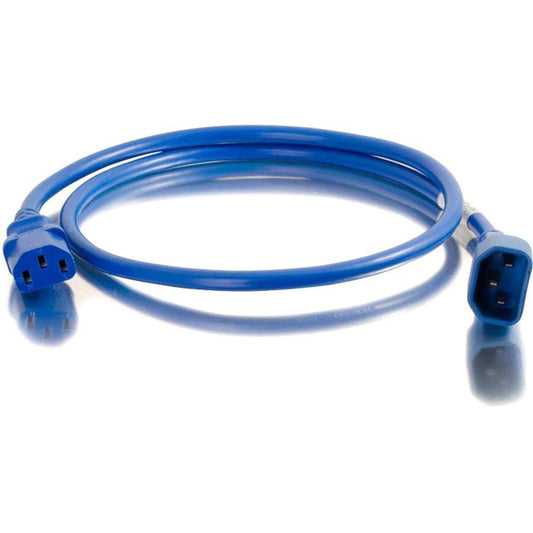 C2G 8ft 18AWG Power Cord (IEC320C14 to IEC320C13) - Blue - For PDU, Switch, Server - 250 V AC10 A - Blue - 8 ft Cord Length - 1