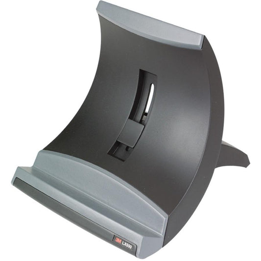 3M Ergonomic Vertical Notebook Computer Riser - 8.8" Height x 7.8" Width x 6.4" Depth - Silver, Black