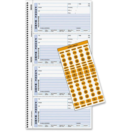 Rediform Professional Line Phone Message Books - 100 Sheet(s) - Wire Bound - 2 PartCarbonless Copy - 5.75" x 11" Sheet Size - White - White Sheet(s) - Blue Print Color - 1 Each