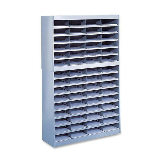 Safco E-Z Stor Steel Literature Organizers - 750 x Sheet - 60 Compartment(s) - Compartment Size 3" x 9" x 12.25" - 60" Height x 37.5" Width x 12.8" Depth - 50% Recycled - Enamel - Gray - Steel, Fiberb