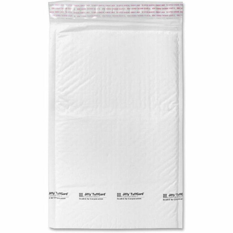 Sealed Air Tuffgard Premium Cushioned Mailers - Bubble - #1 - 7 1/4" Width x 12" Length - Peel & Seal - Poly - 25 / Carton - White