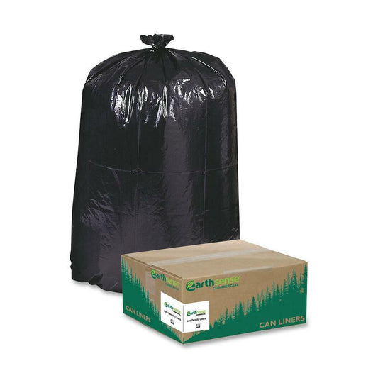 Berry Reclaim Heavy-Duty Recycled Can Liners - Extra Large Size - 60 gal Capacity - 38" Width x 58" Length - 1.25 mil (32 Micron) Thickness - Low Density - Black - Plastic - 100/Carton - Recycled