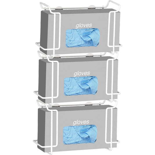 Triple Wire Glove Box Dispenser, White