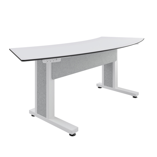 TBL-ARC-3P-SH-WW - Middle Atlantic - Forum 3 Person Arc Table 30 Seated Height Light Finish